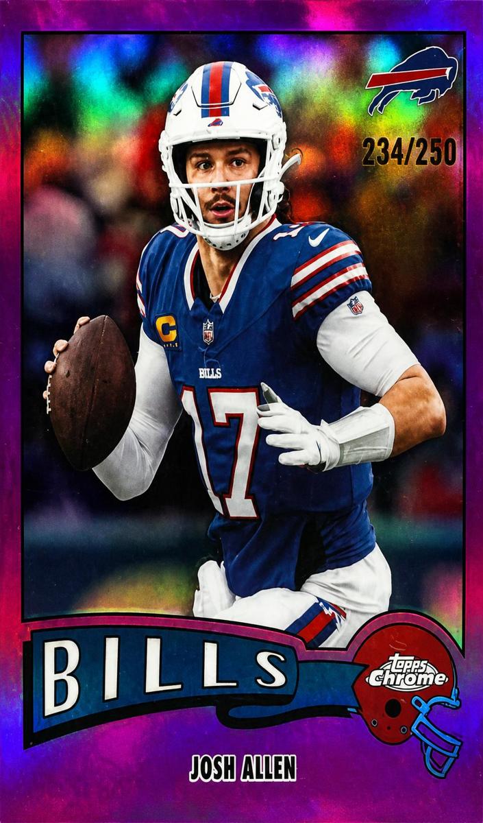 2025 Topps Chrome Football Pink Refractor Josh Allen #1975-4