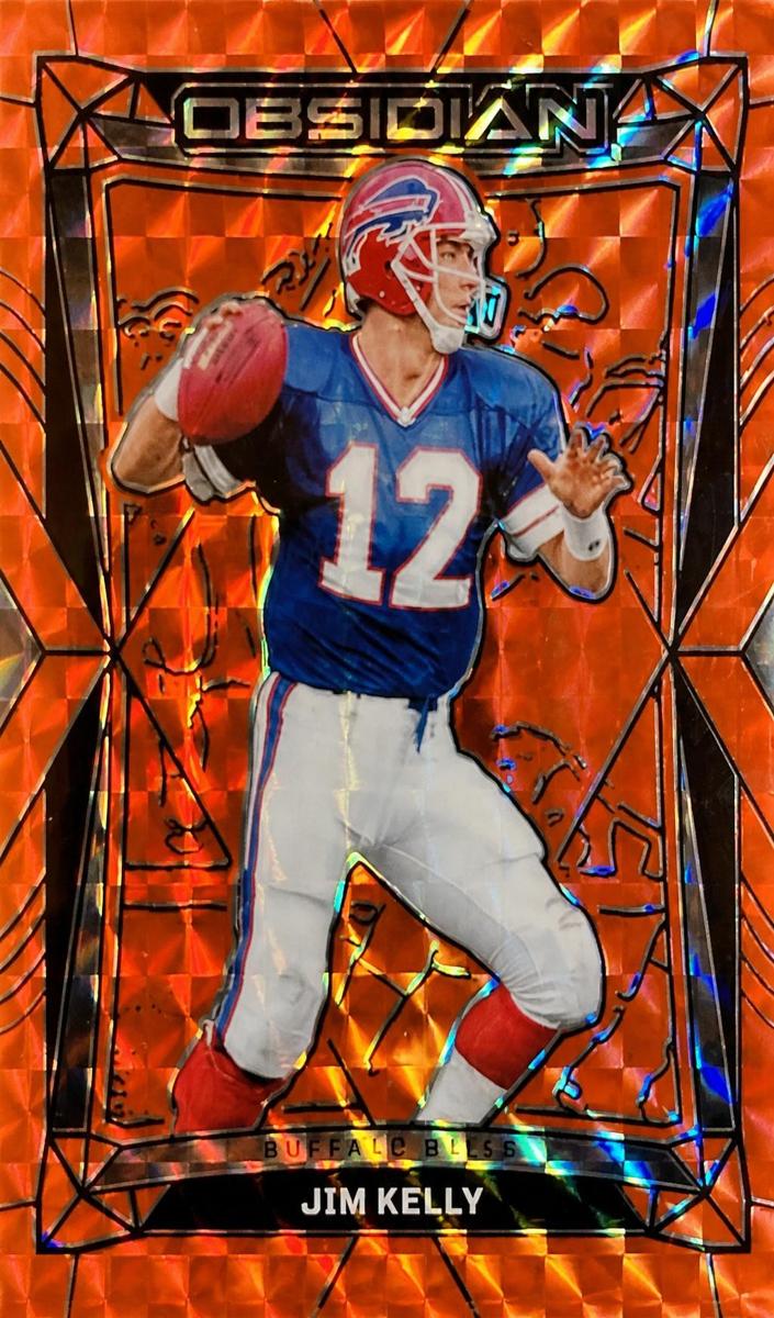 2024 Panini Obsidian Football International Orange Mosaic Jim Kelly #23