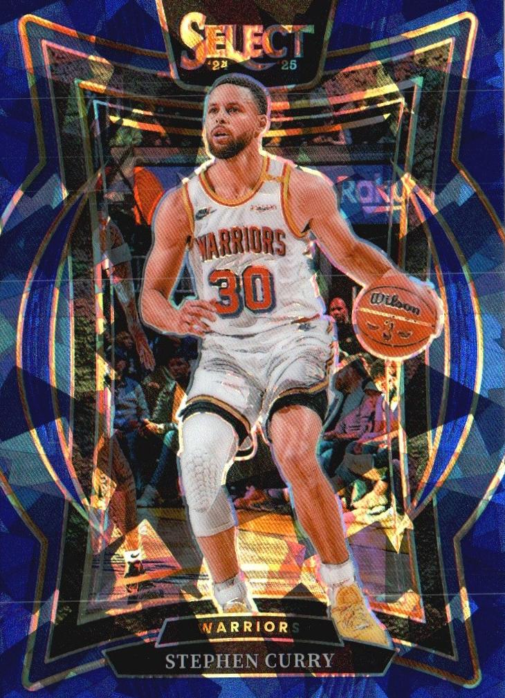 2024 Panini Select Basketball Blue Cracked Ice Stephen Curry #7 PSA 9