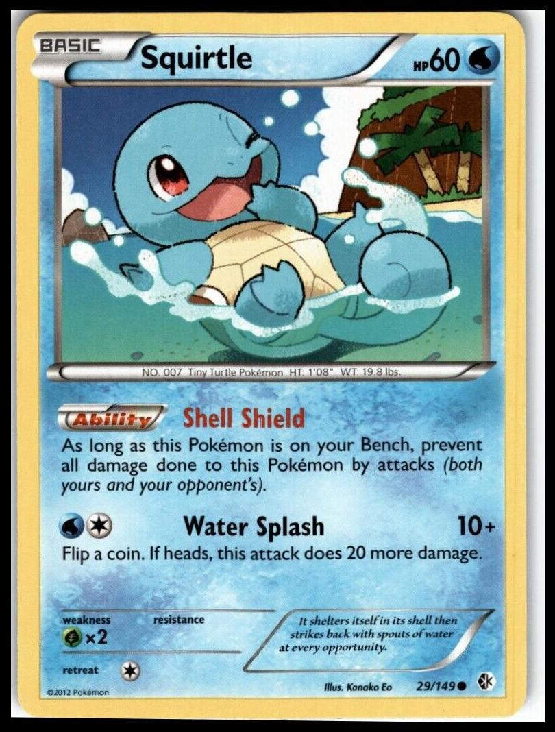 2012 Pokemon Black & White Boundaries Crossed Squirtle #29