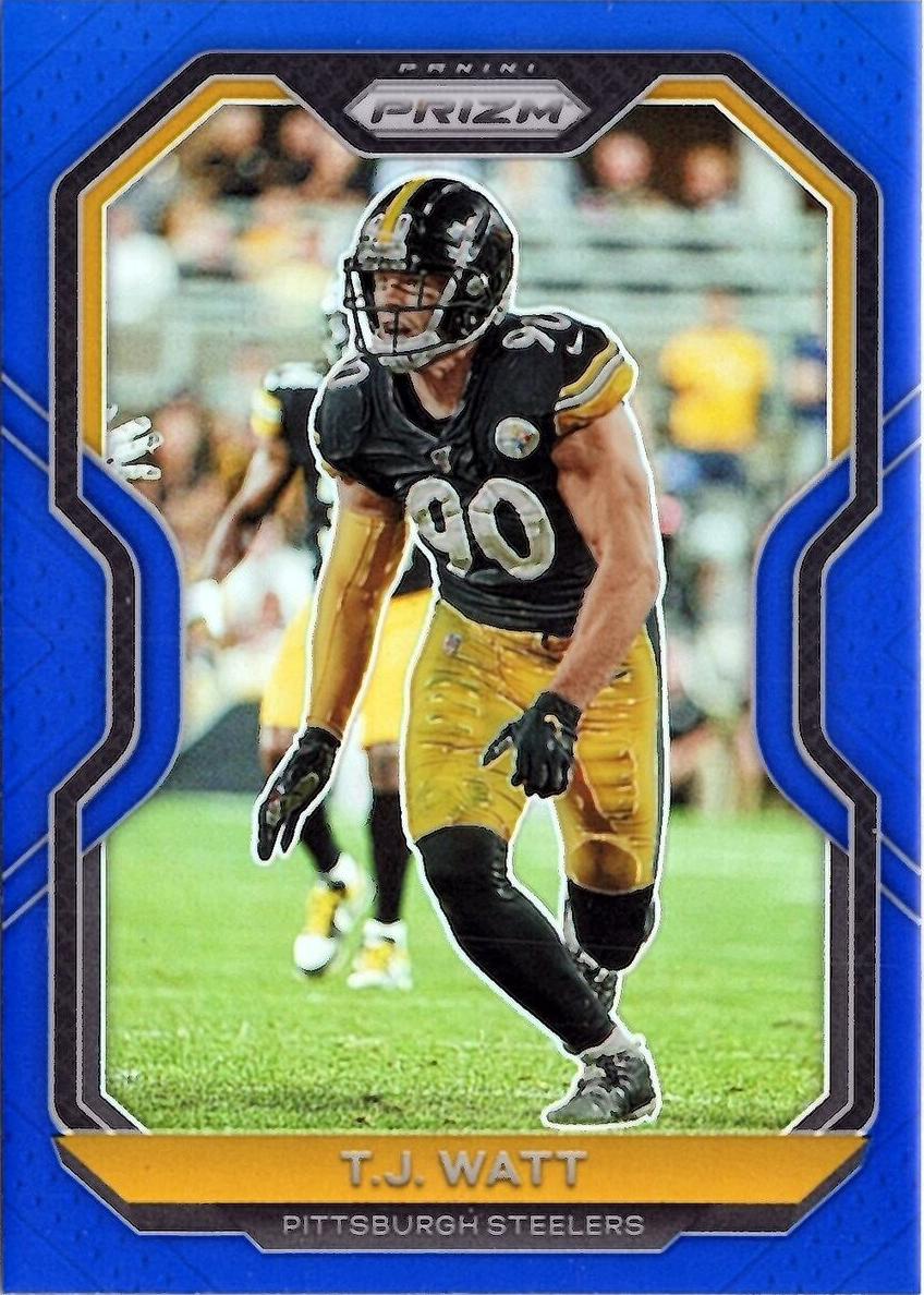 2020 Panini Prizm Football Blue T.J. Watt #71 PSA 8.5