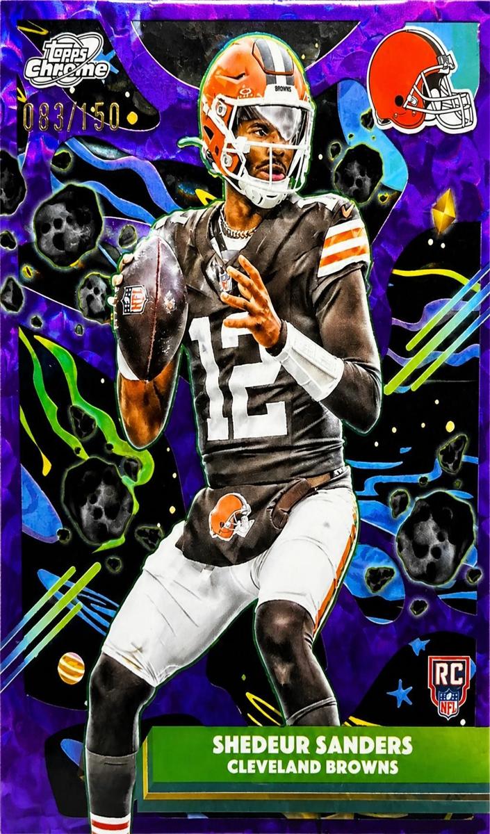 2025 Topps Cosmic Chrome Football Purple Nebula Refractor Shedeur Sanders #127