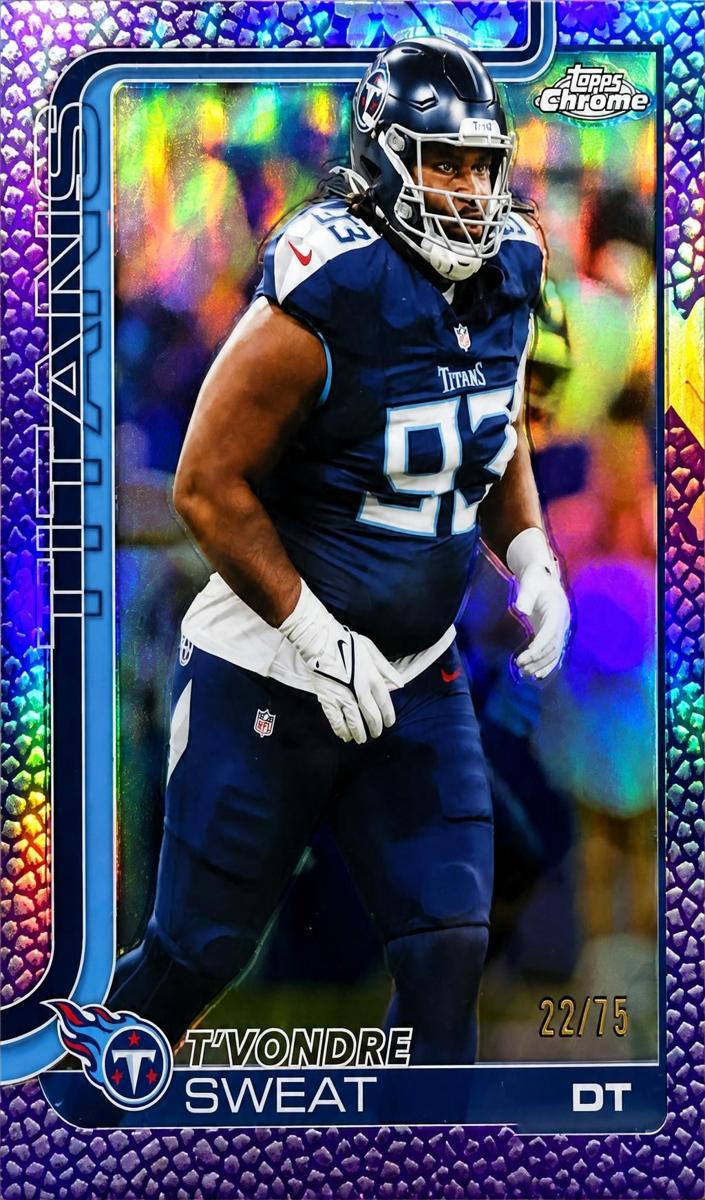 2024 Topps Chrome Football Purple Refractor T'Vondre Sweat #266