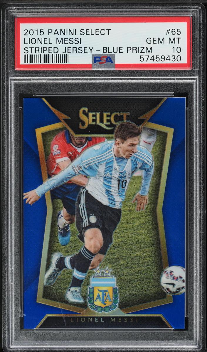 2015 Panini Select Soccer Blue Lionel Messi #65 PSA 10