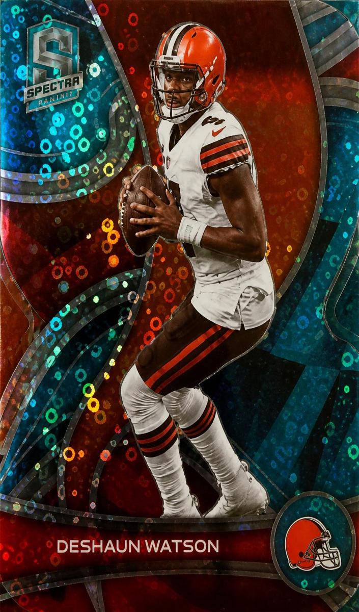 2022 Panini Spectra Football Neon Blue Die Cut Deshaun Watson #22