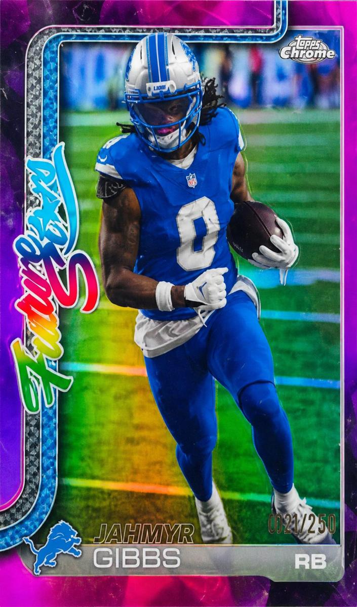 2025 Topps Chrome Football Pink Refractor Jahmyr Gibbs #FS-10