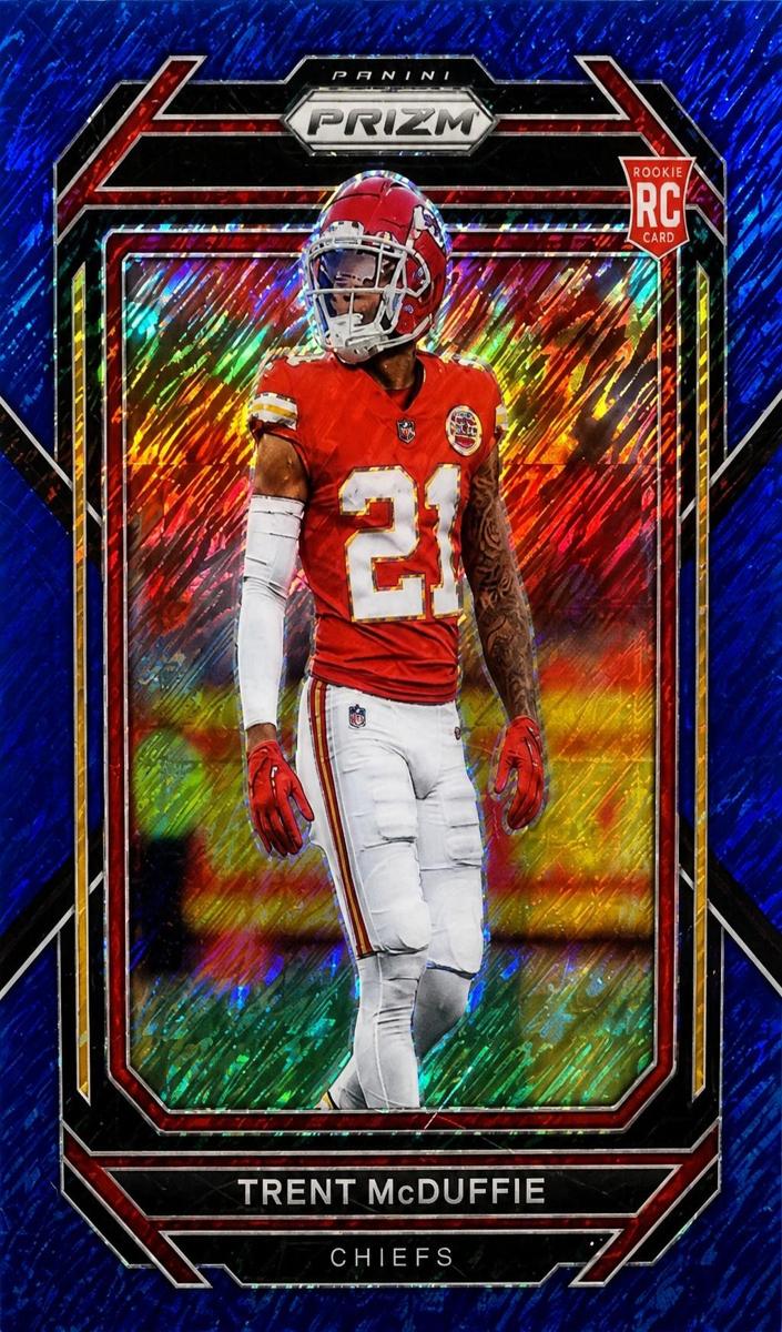 2022 Panini Prizm Football Blue Shimmer Trent McDuffie #372