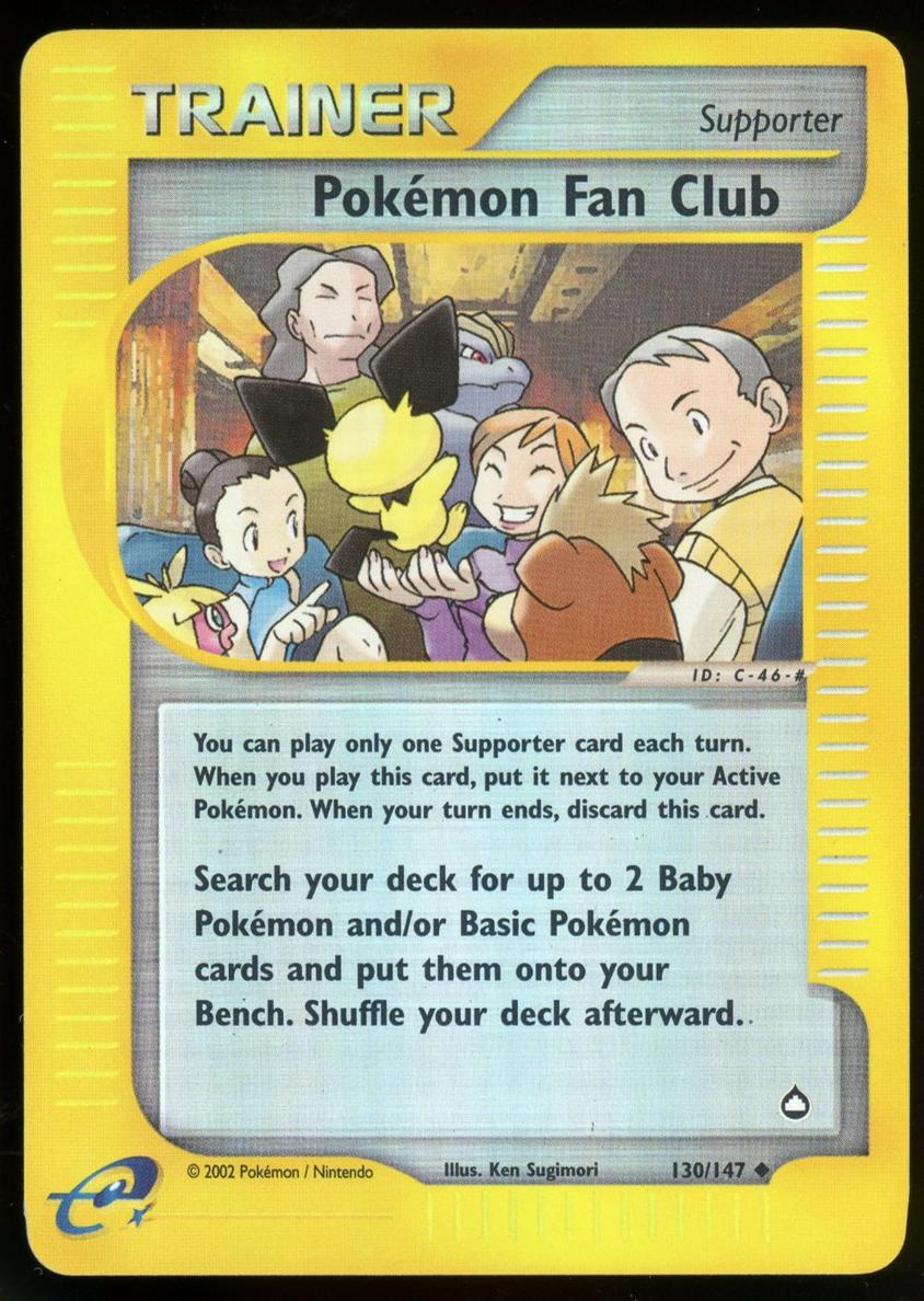 2003 Pokemon Aquapolis Reverse Foil Pokemon Fan Club #130