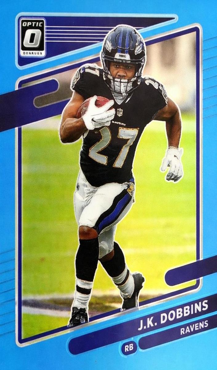2021 Donruss Optic Football Aqua J.K. Dobbins #129