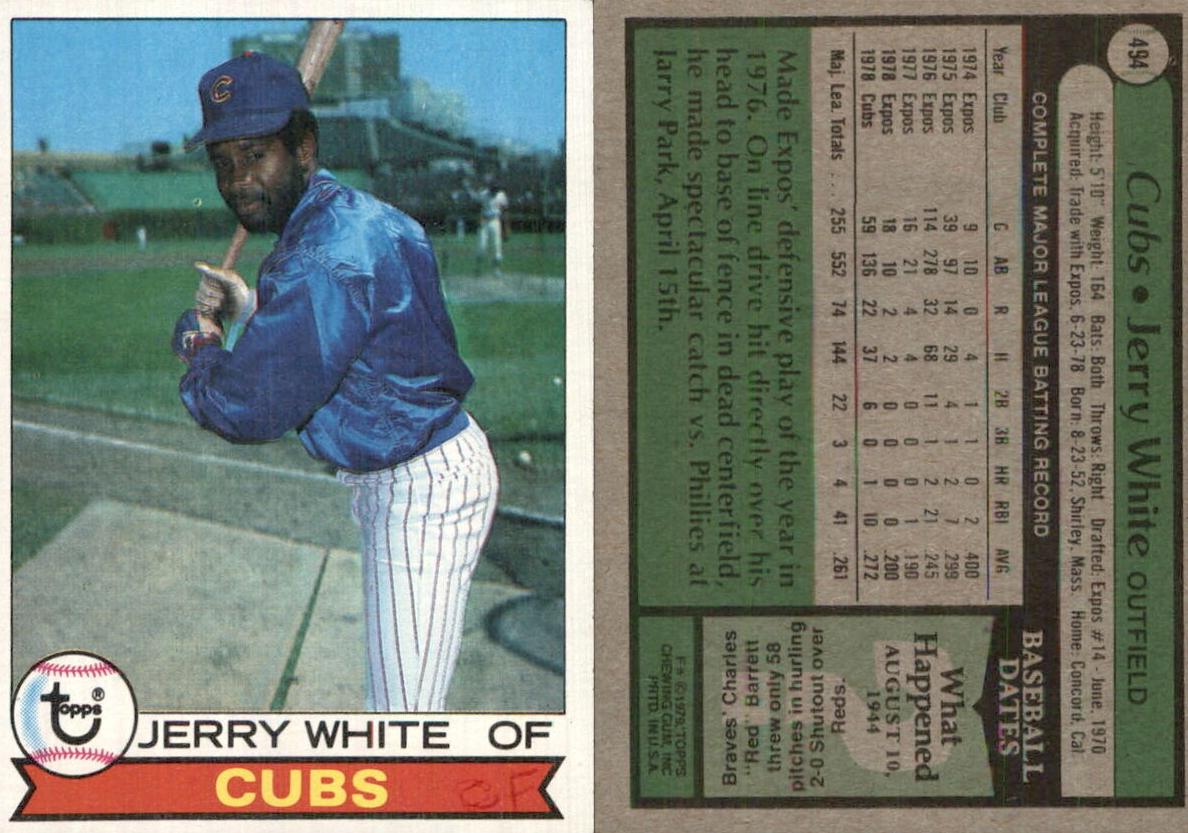 1979 Topps Baseball Jerry White #494 PSA 8.5