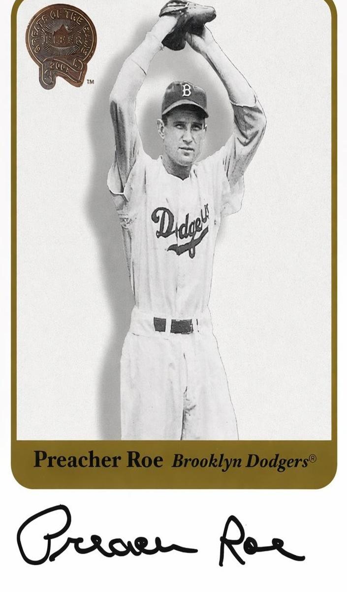 2001 Fleer Greats of the Game Baseball Preacher Roe #NNO PSA 10