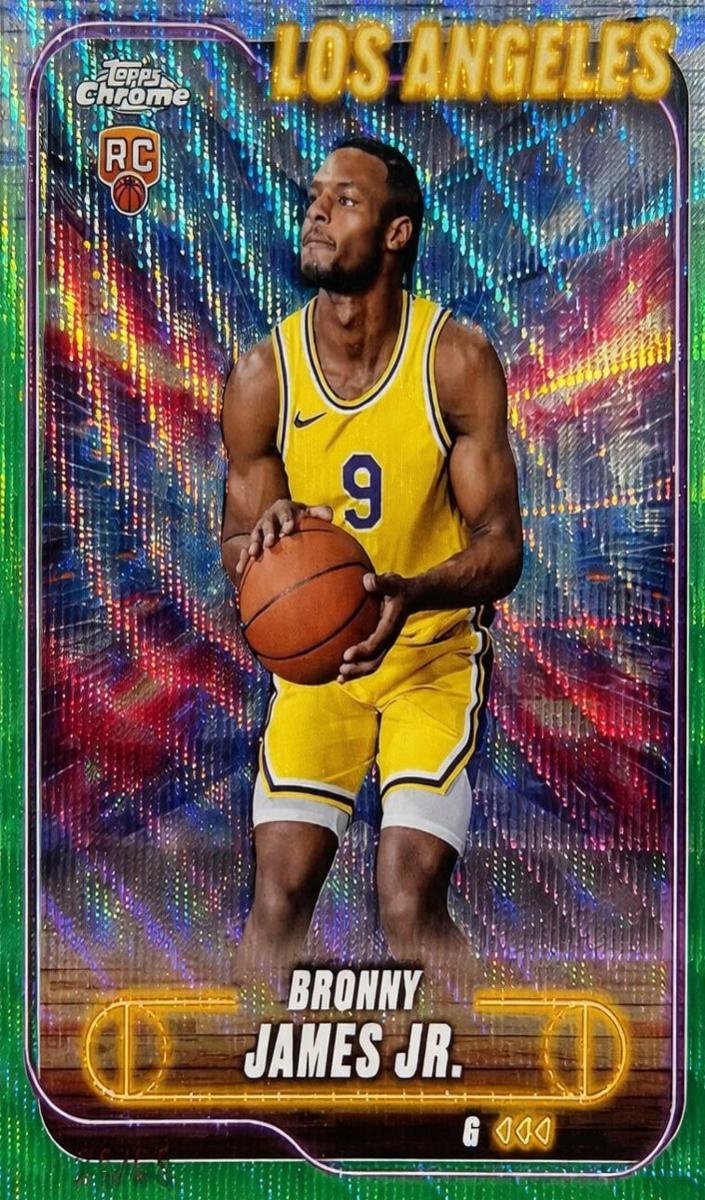 2024 Topps Chrome Basketball Green Wave Refractor Bronny James Jr. #149