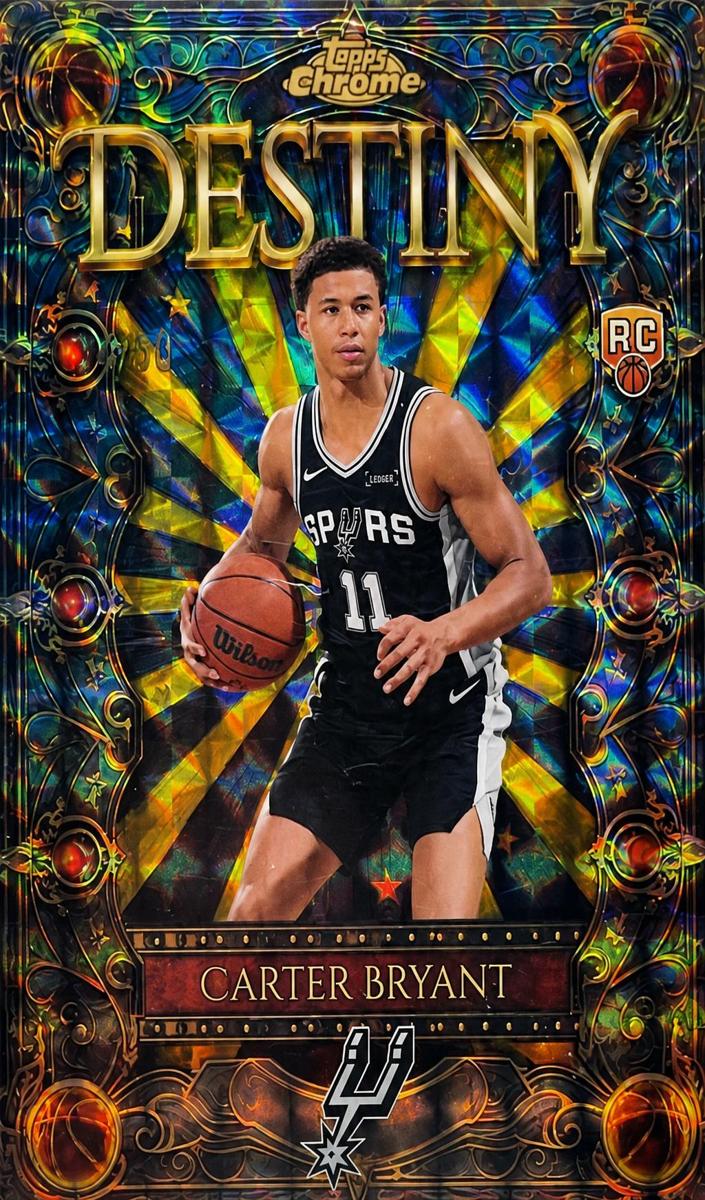 2025 Topps Chrome Basketball Geometric Gold Refractor Carter Bryant #D-12 PSA 8