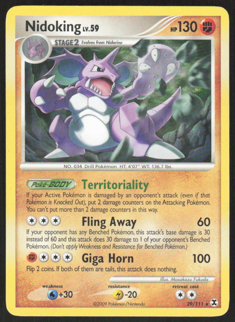 2009 Pokemon Platinum Rising Rivals Nidoking #29
