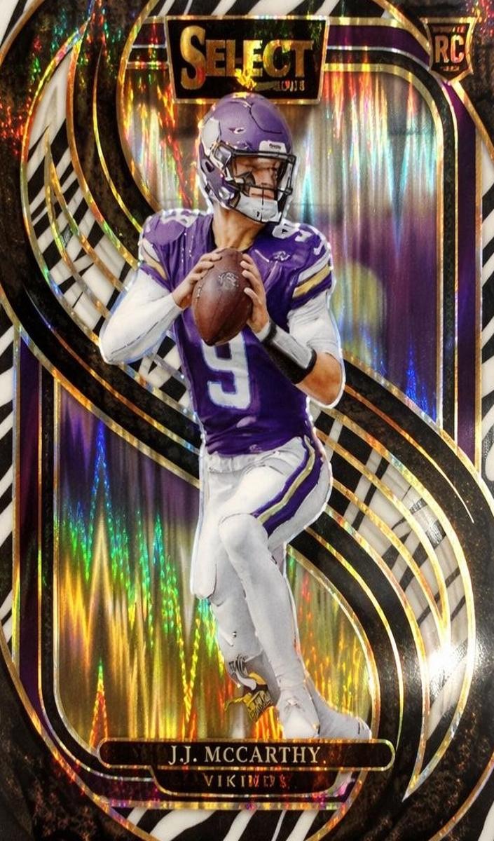 2024 Panini Select Football Zebra Shock J.J. McCarthy #134