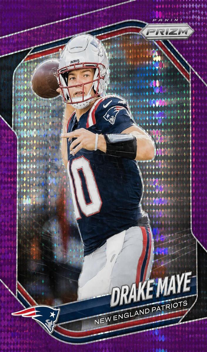2025 Panini Prizm Football Purple Pulsar Drake Maye #165