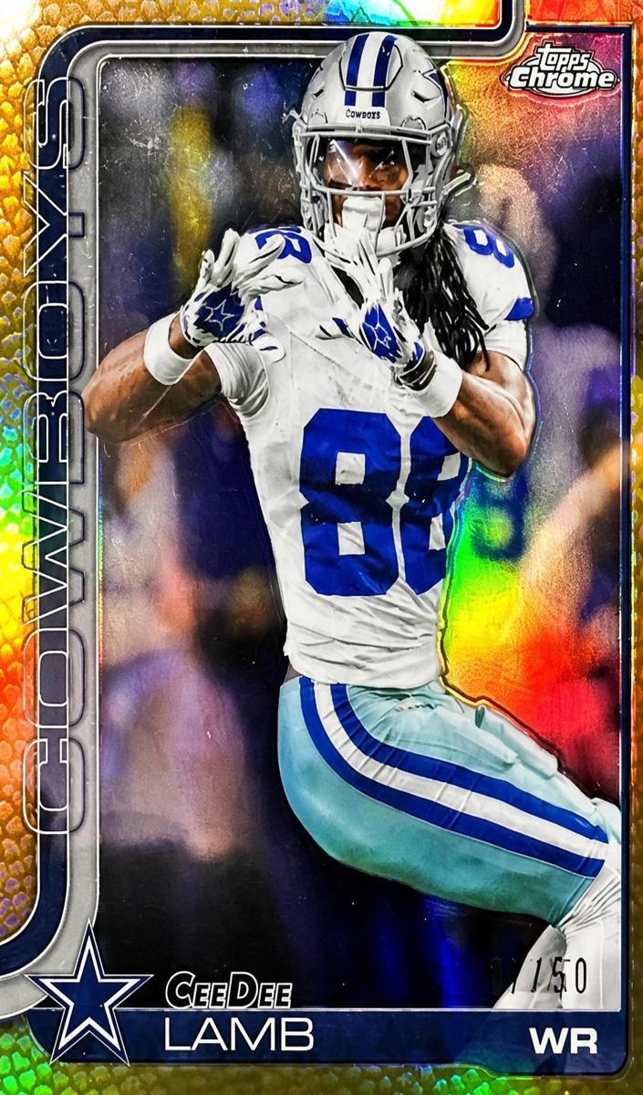 2025 Topps Chrome Football Football Leather Gold Refractor CeeDee Lamb #76