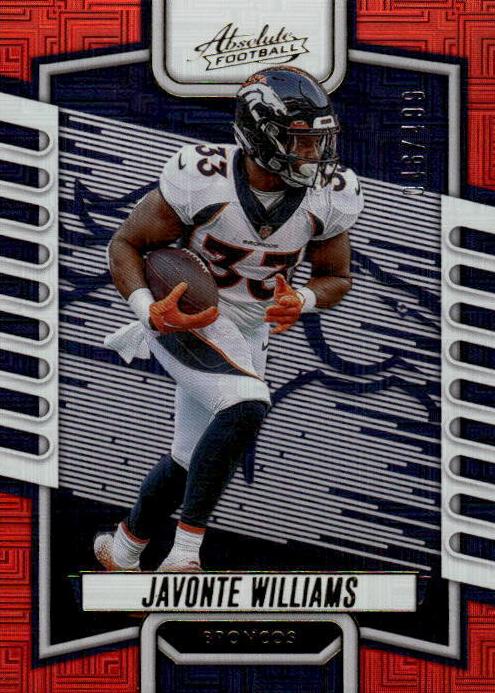 2023 Panini Absolute Football Red Squares Javonte Williams #54