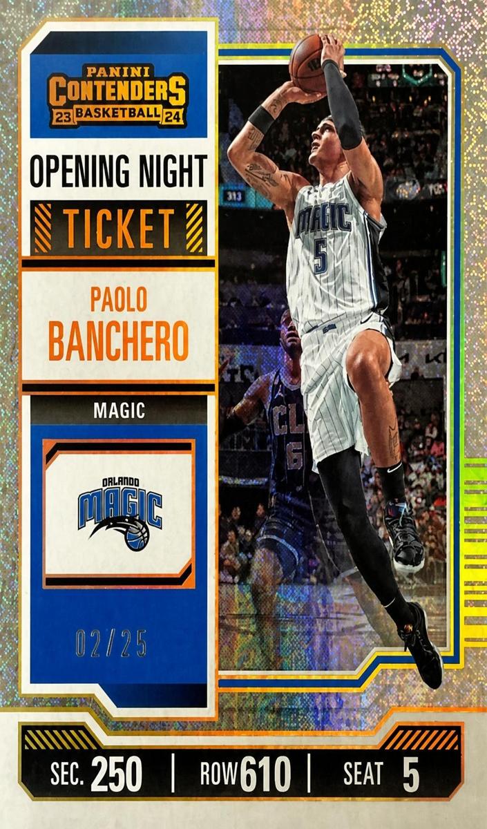 2023 Panini Contenders Basketball Opening Night Ticket FOTL Paolo Banchero #23 PSA 7.5