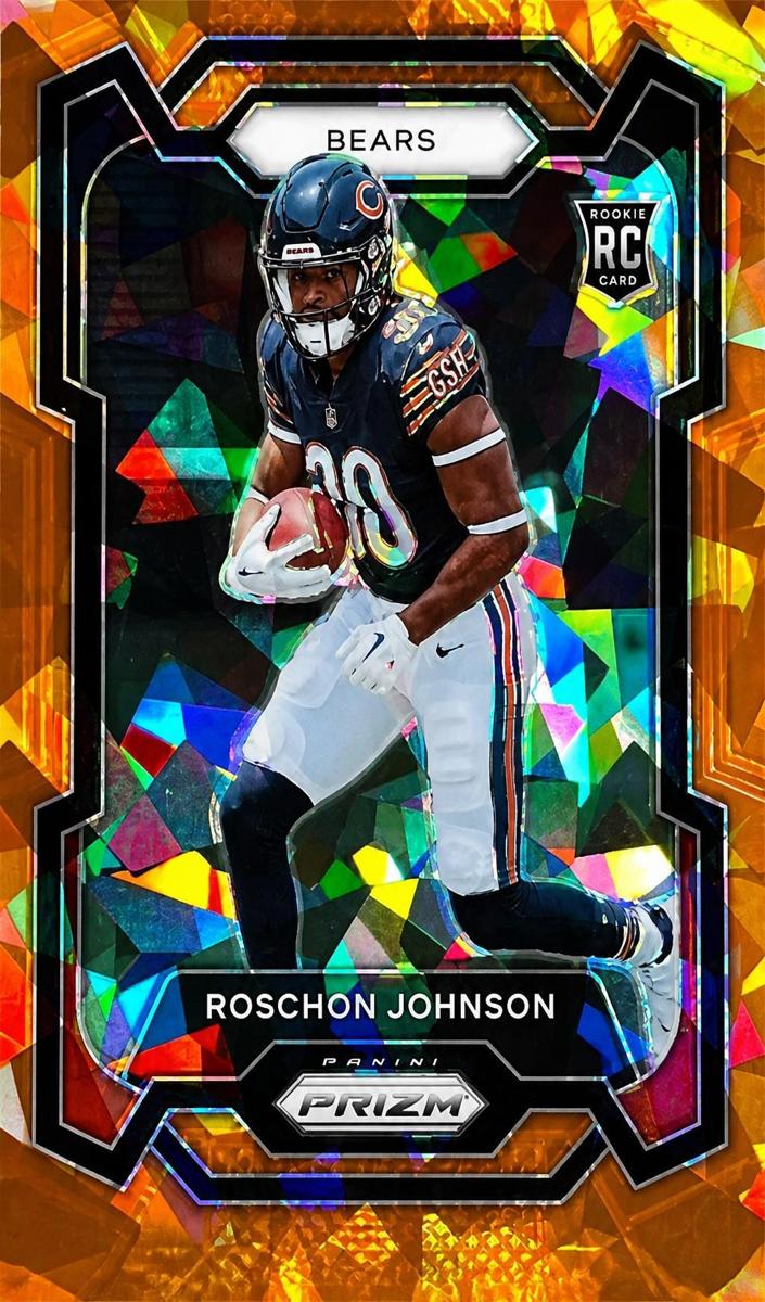 2023 Panini Prizm Football Orange Ice Roschon Johnson #314 PSA 9