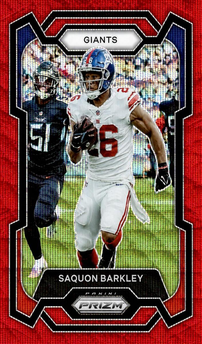2023 Panini Prizm Football Red Wave Saquon Barkley #225 PSA 9