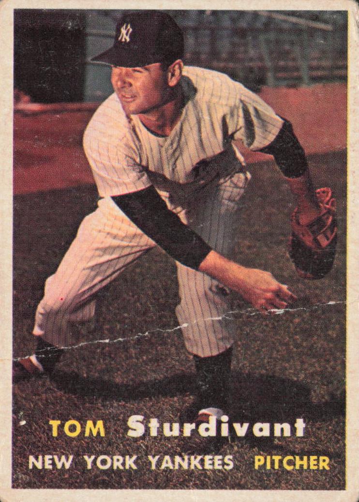 1957 Topps Baseball Tom Sturdivant #34 PSA 6
