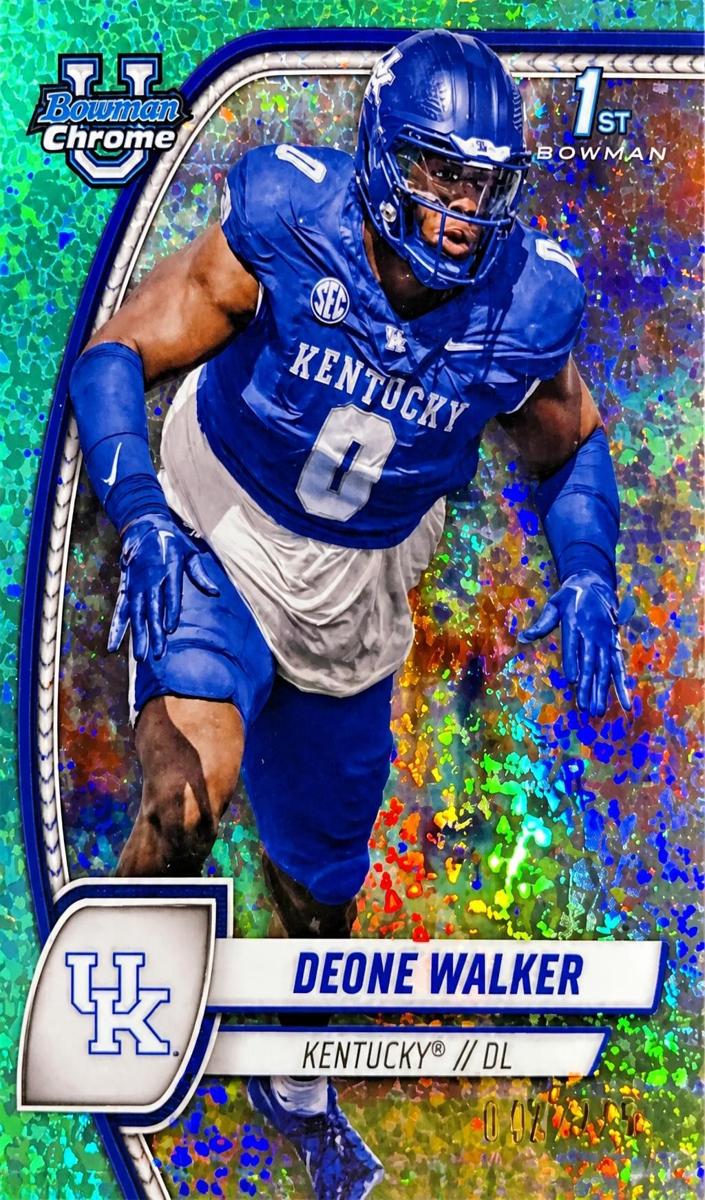 2024 Bowman Chrome University Football Aqua Mini Diamond Refractor Deone Walker #57