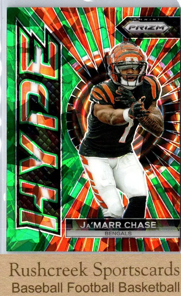 2023 Panini Prizm Football Green Ice Ja'Marr Chase #H-8