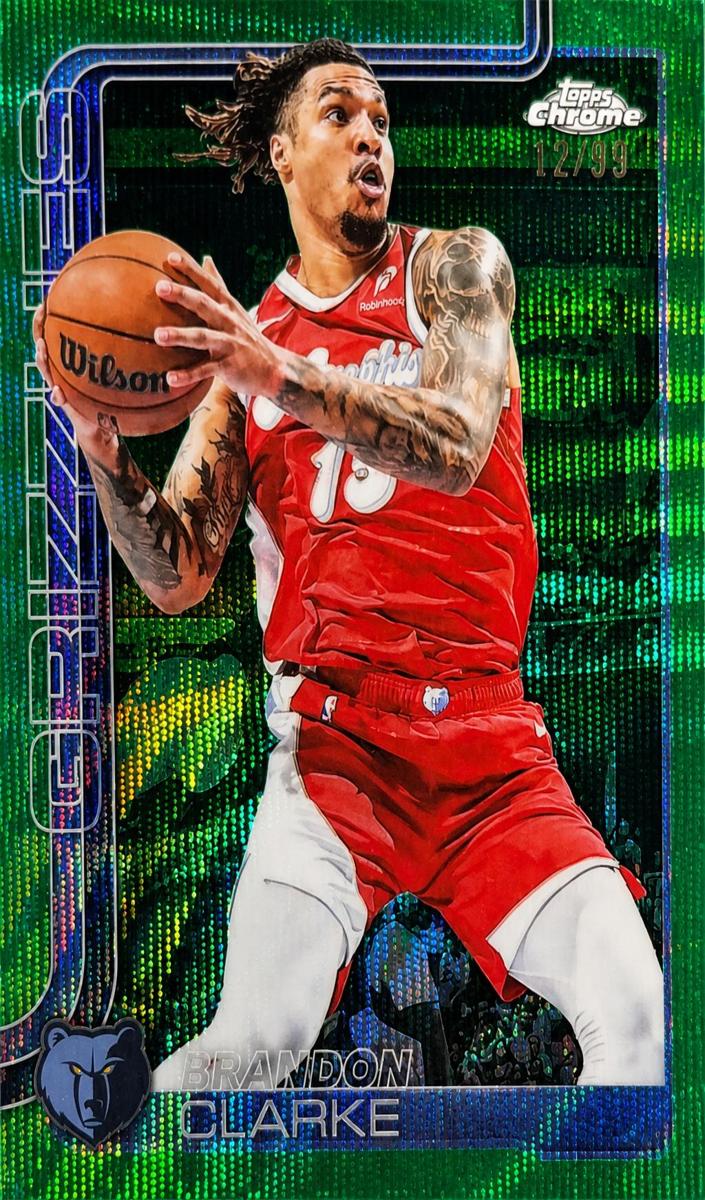 2025 Topps Chrome Basketball Green Wave Refractor Brandon Clarke #133