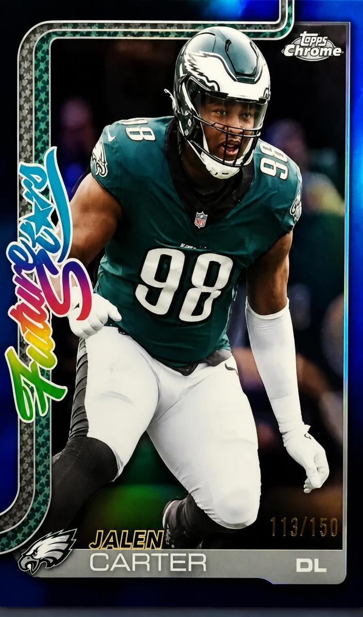 2025 Topps Chrome Football Blue Refractor Jalen Carter #FS-25