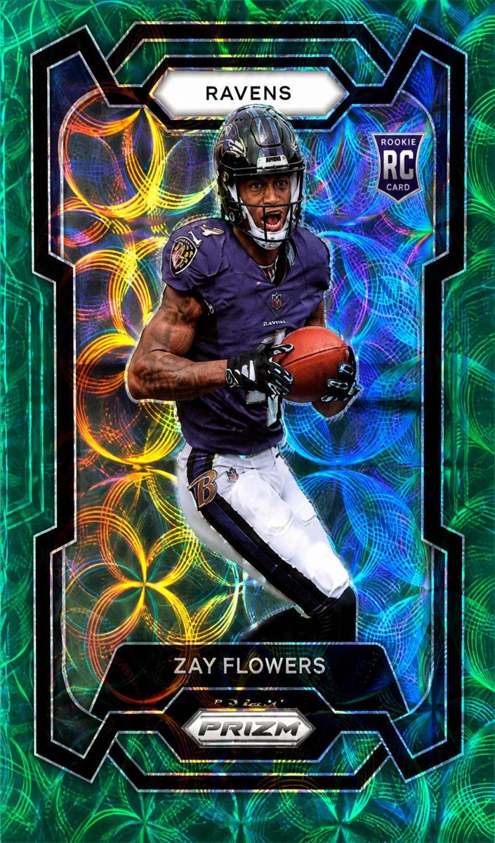 2023 Panini Prizm Football Green Scope Zay Flowers #307 PSA 10