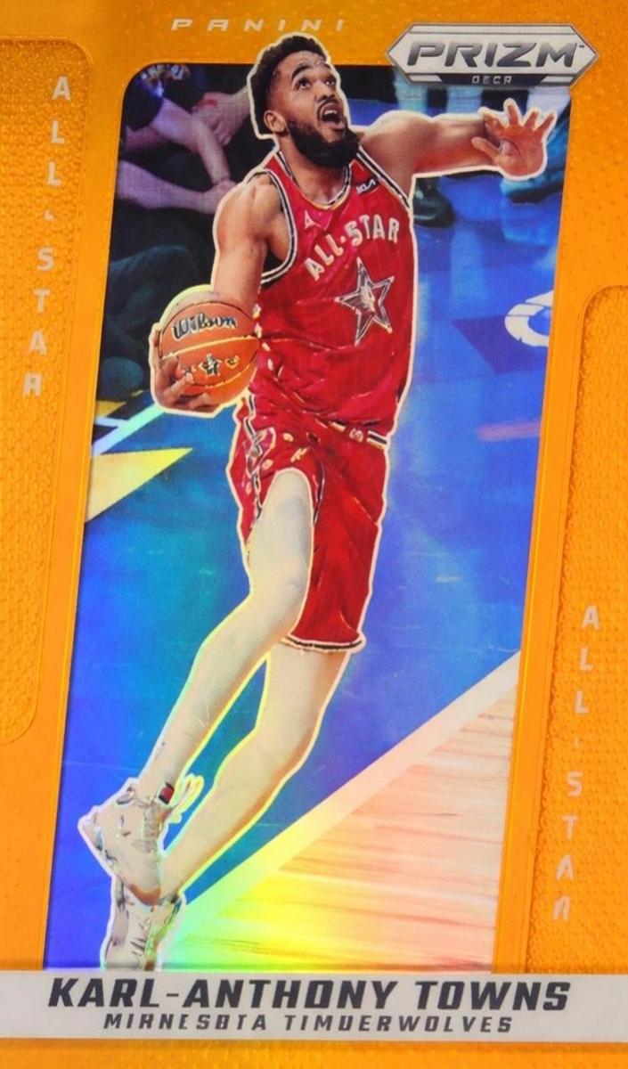 2024 Panini Prizm Deca Basketball Orange Karl-Anthony Towns #263 PSA 9