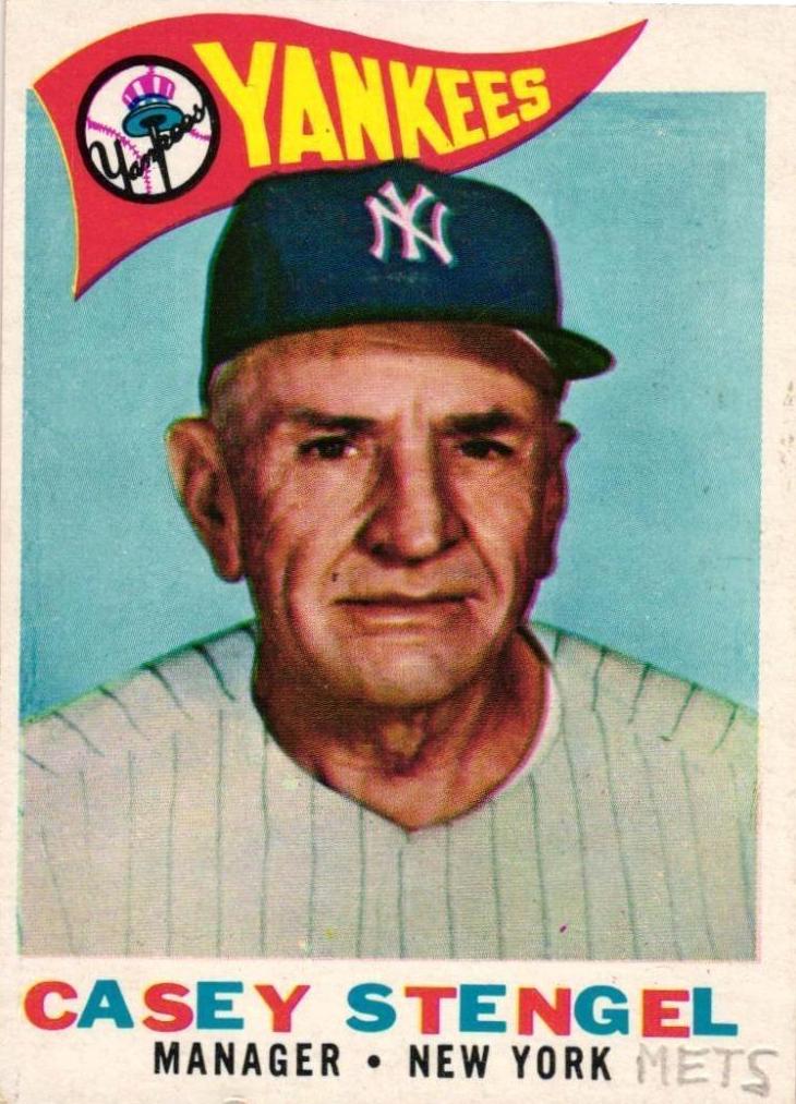 1960 Topps Baseball Casey Stengel #227 PSA 8