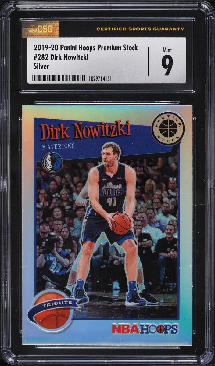 2019 Panini Hoops Premium Stock Basketball Silver Dirk Nowitzki #282 PSA 9