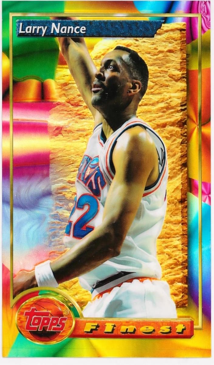 1993 Topps Finest Basketball Refractor Larry Nance #51