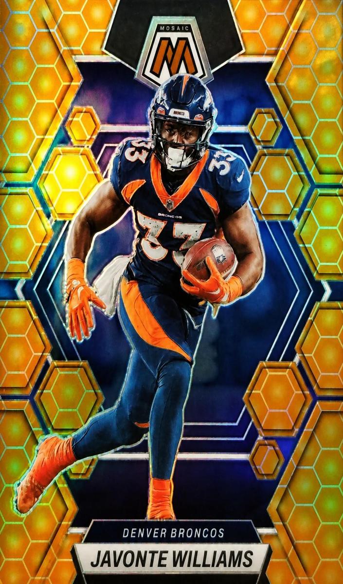 2023 Panini Mosaic Football Honeycomb Javonte Williams #68 PSA 9