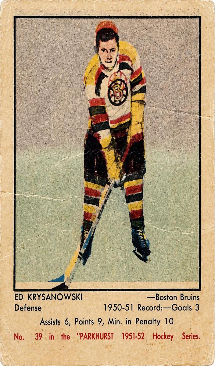 1951 Parkhurst Hockey Ed Krysanowski #33 PSA 4