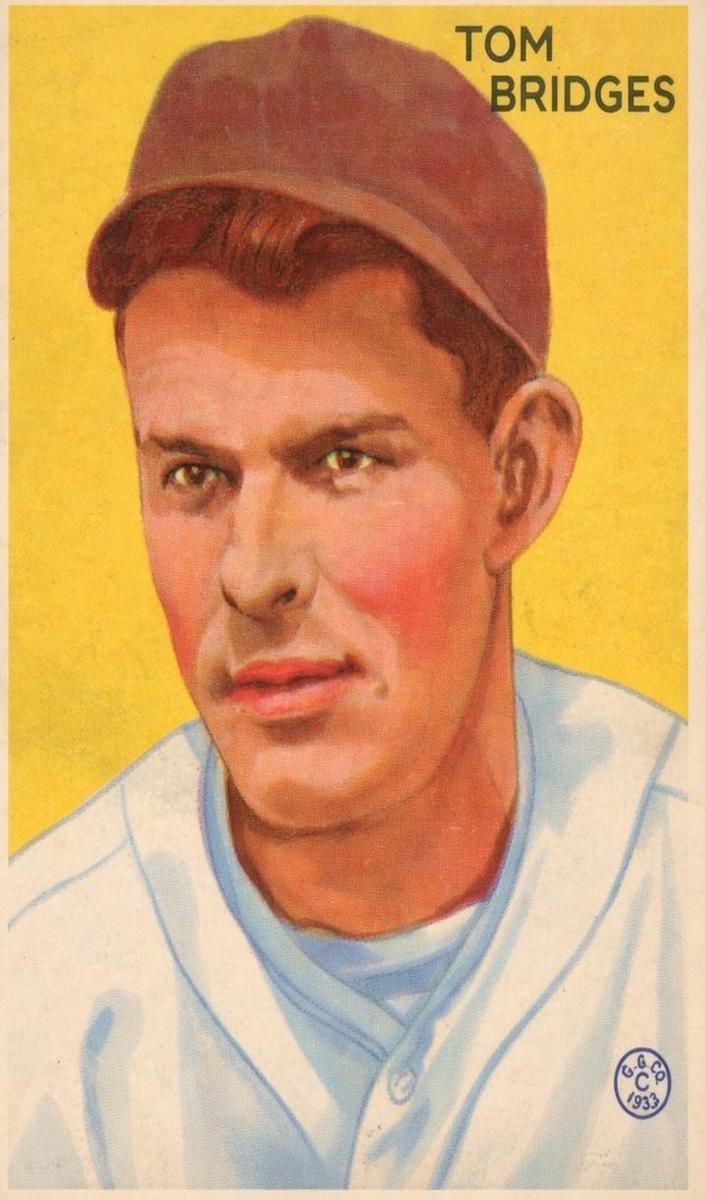 1933 R319 Goudey Baseball Tom Bridges #199 PSA 6