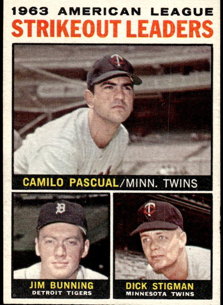 1964 Topps Baseball Camilo Pascual #6 PSA 8