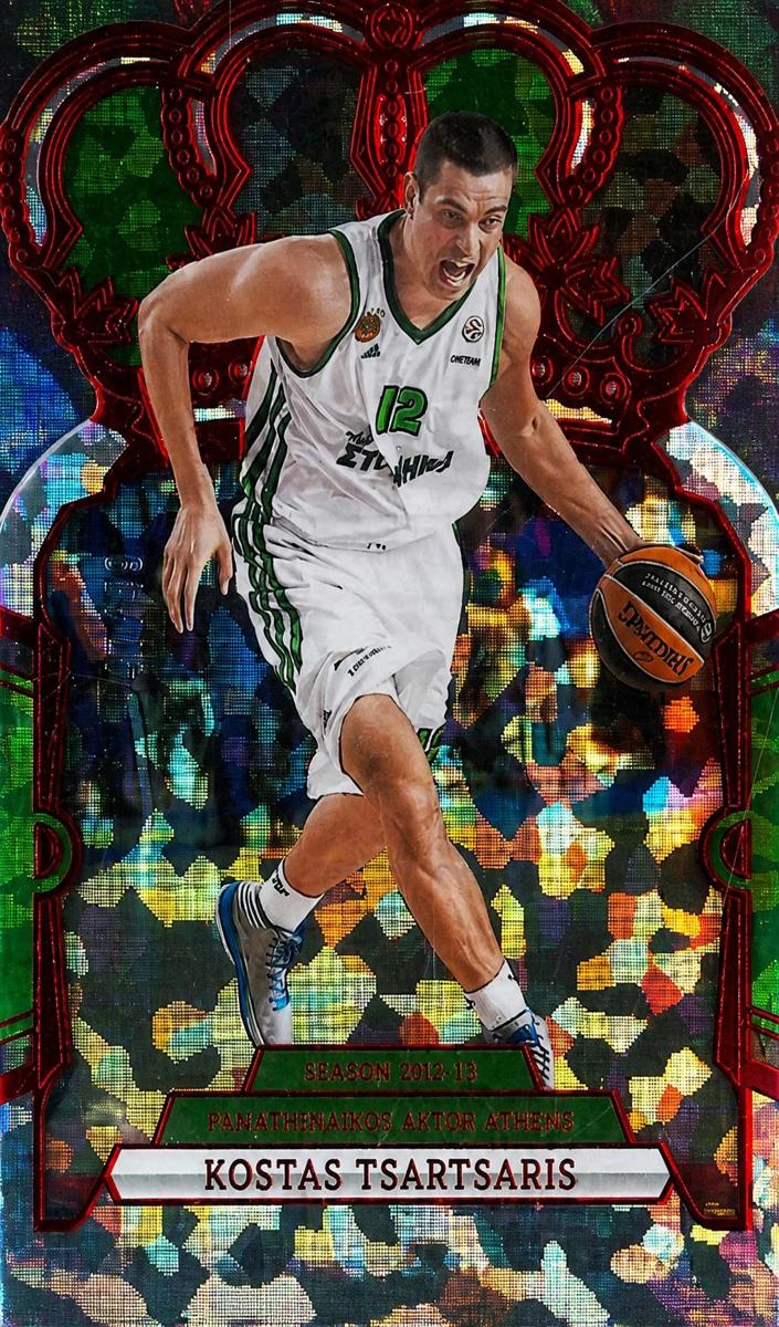 2023 Panini Crown Royale Turkish Airlines EuroLeague Basketball Crystal Red Kostas Tsartsaris #40