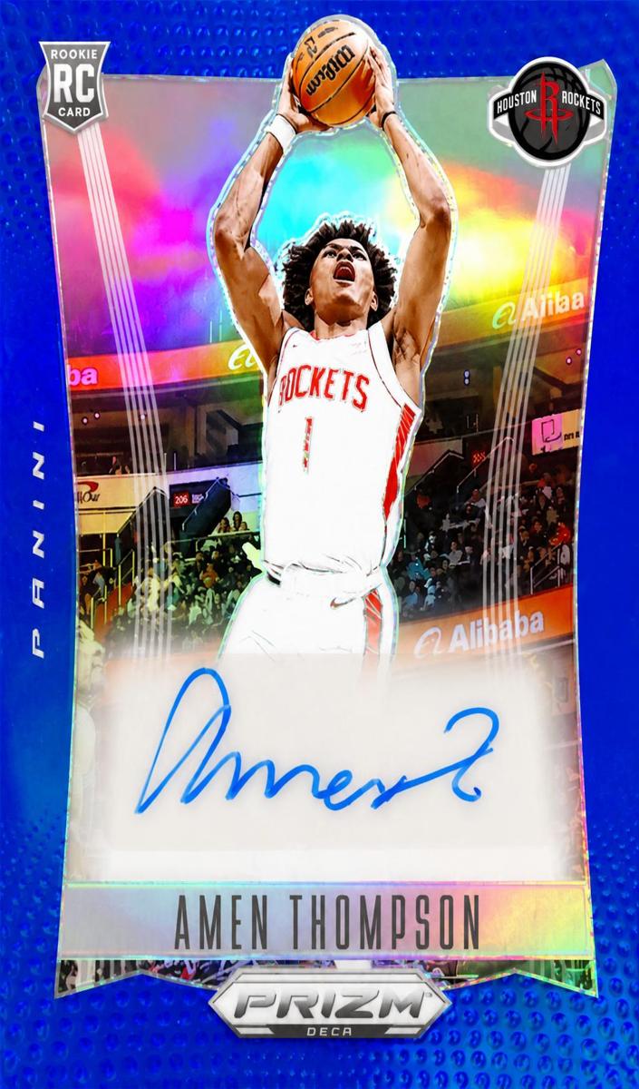2023 Panini Prizm Deca Basketball Blue Amen Thompson #DS-AME PSA 9