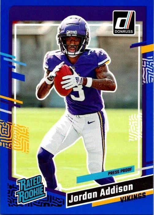 2023 Panini Donruss Football Press Proof Blue Jordan Addison #368