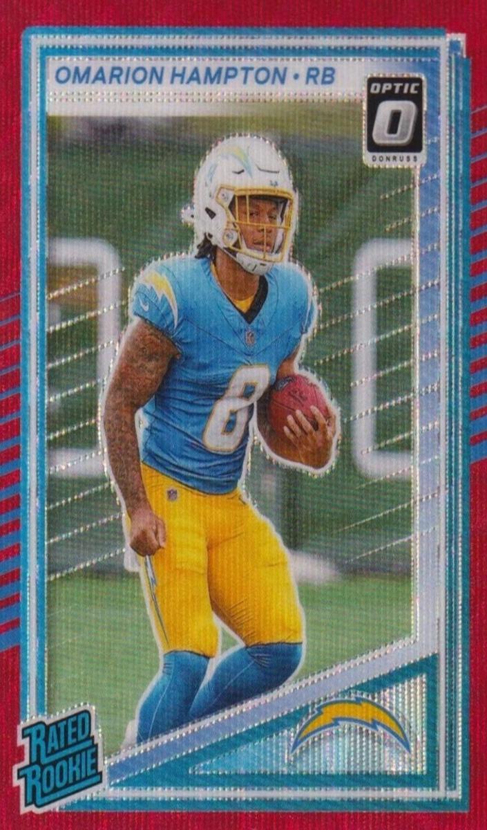 2025 Panini Donruss Football Red Wave Omarion Hampton #303 PSA 9