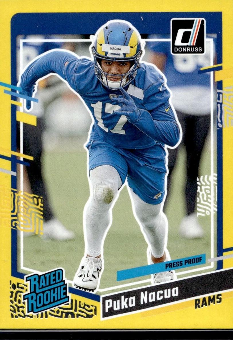 2023 Panini Donruss Football Press Proof Yellow Puka Nacua #357 PSA 8