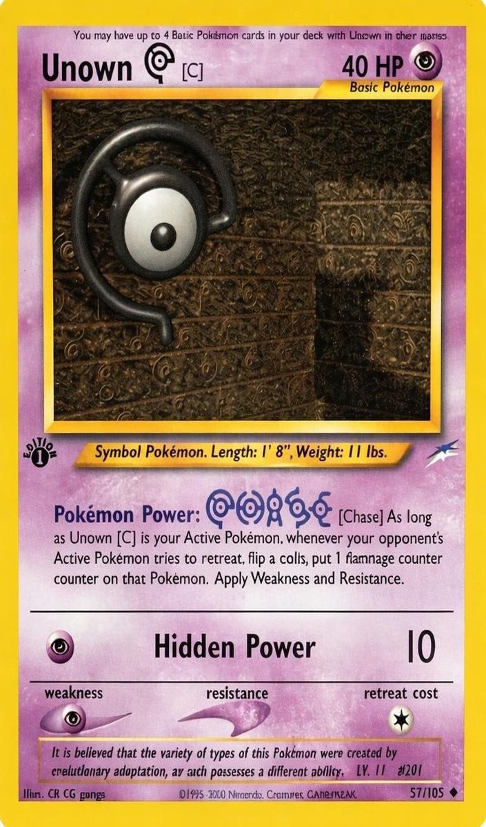2002 Pokemon Neo Destiny 1st Edition Unown C #57 PSA 9