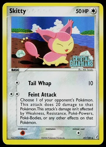 2006 Pokemon EX Crystal Guardians Reverse Foil Skitty #41