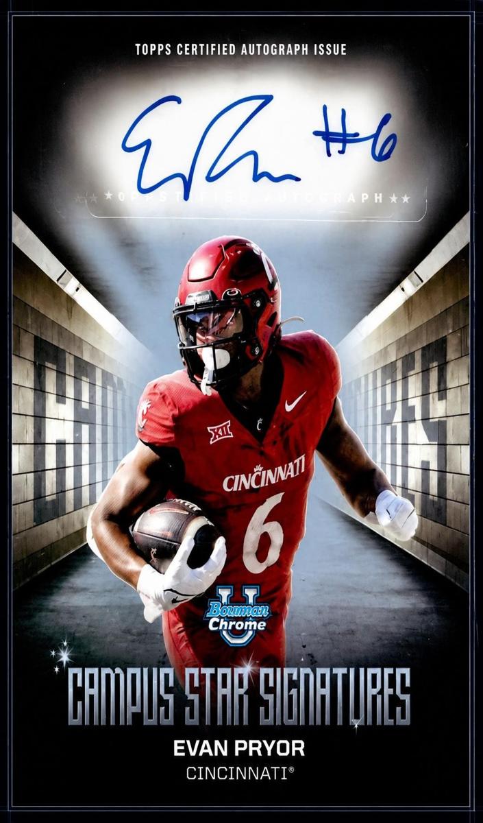 2025 Bowman Chrome University Football Evan Pryor #CSS-EP SGC 9