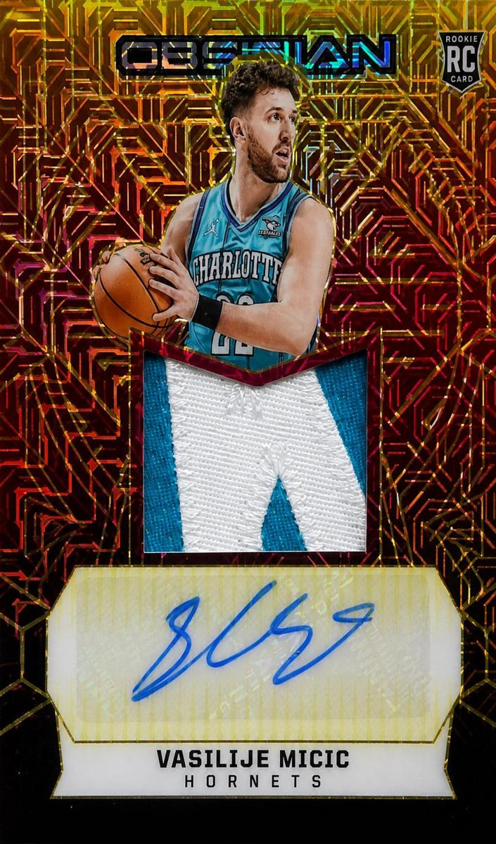 2023 Panini Obsidian Basketball Electric Etch Gold Flood Vasilije Micic #209 PSA 8