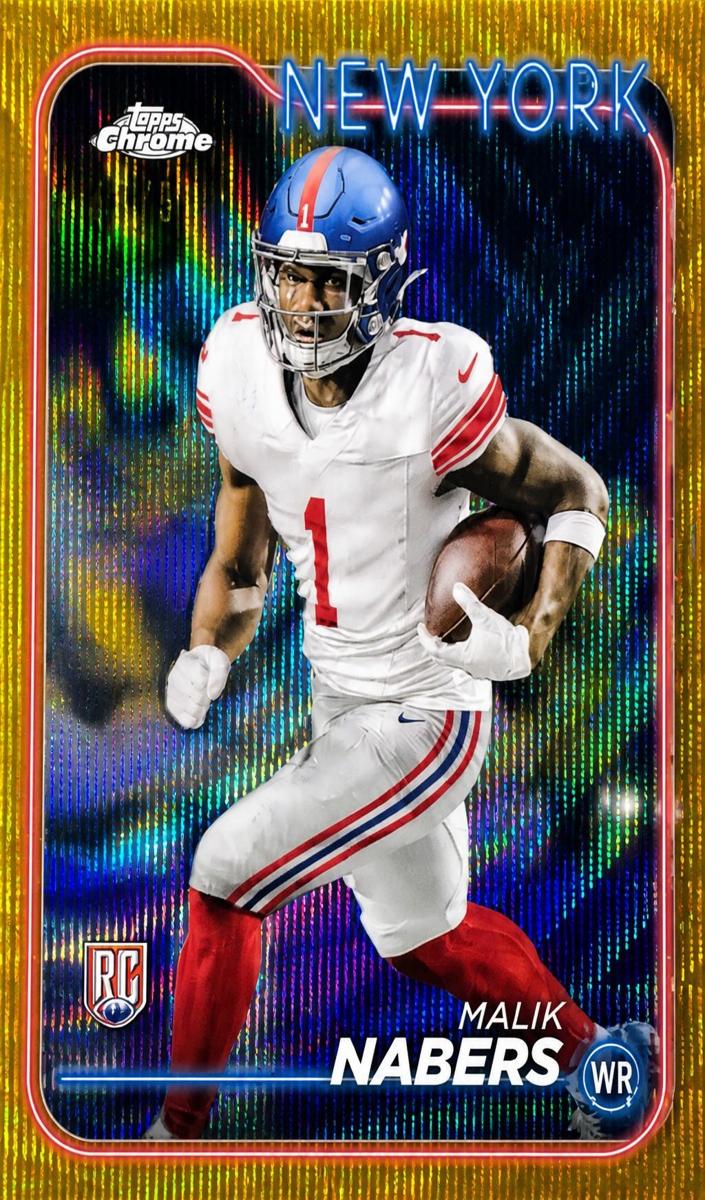 2024 Topps Chrome Football Gold Wave Refractor Malik Nabers #205