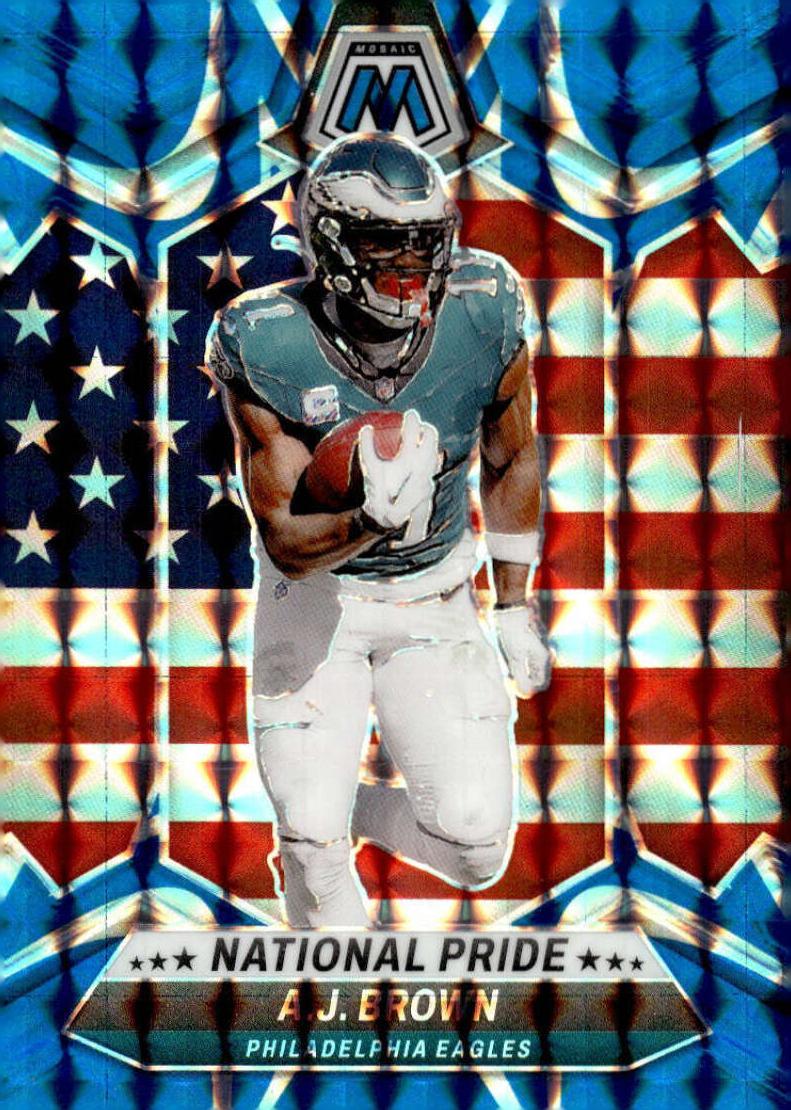 2024 Panini Mosaic Football Reactive Blue A.J. Brown #265 TAG 9